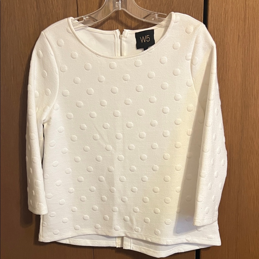 W5 Women's White Polka Dot Sweater